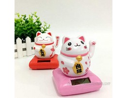 FAgdsyigao Cute Lucky Cat Solar Powered Flip Flap Pot Swing Toy for Home Desk Decor Car Dashboard Ornament Red