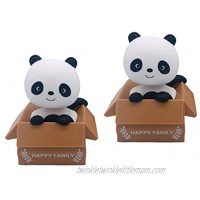 Flameer 2pcs Little Panda in Box Solar Power Dancing Animals Sun Catcher Bobble Head Toy