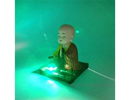 FLAMEER Solar Dancer Figure Toy,Buddhist Monk Solar Pal The President- Dancing Solar Toy Car Desktop Office Fun Toy 7x7x9cm 2.75x2.75x3.54inch Yellow