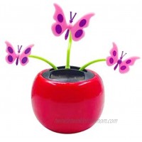 ink2055 Creative Plastic Solar Power Butterfly Car Ornament Flip Flap Pot Swing Kids Toy Novelty Desk Car Toy Ornament 8#