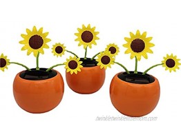 PREDA Solar Powered Dancing Sun Flower Sunflower Ornament Solar Toy for Kids Bee Insect Swing Toys for Office Car DashboardSun Flower