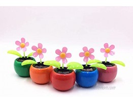 REXI Eco-Friendly Solar Dancing Flowers in Colorful Pots. Decoration Gift. No Battery Required Car Dashboard Ornaments Swinging ToyBlue