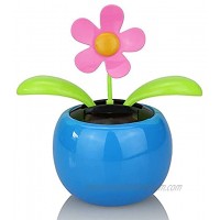 REXI Eco-Friendly Solar Dancing Flowers in Colorful Pots. Decoration Gift. No Battery Required Car Dashboard Ornaments Swinging ToyBlue