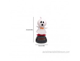 Solar Dancing Ghost Toy Halloween Solar-Powered Swinging Ghost Doll Bobble Head Animated Figure Ornament for Office Home Desktop Windowsill Car Dashboard Decoration