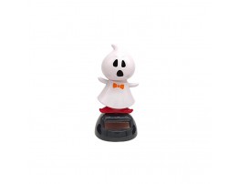 Solar Dancing Ghost Toy Halloween Solar-Powered Swinging Ghost Doll Bobble Head Animated Figure Ornament for Office Home Desktop Windowsill Car Dashboard Decoration