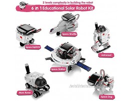 Solar Robot Toys 6 in 1 STEM Learning Kits Educational Space Moon Exploration Fleet Building Experiment Toys DIY Solar Power Science Gift for Kids Aged 8-12