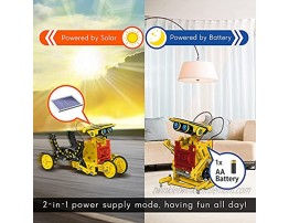 STEM Solar Robot Toys for 8 9 10 11 12 Year Old Boys 12-in-1 Solar Building Block Toy Drive by Solar Energy and Battery-Powered Best Building Block Kit for Kids Best Gifts for 8-12 Year Old Boys