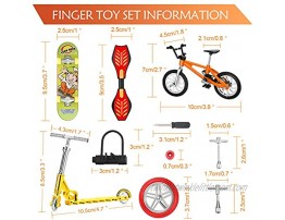 18 Pieces Mini Finger Toys Set Finger Skateboards Finger Bikes Scooter Tiny Swing Board Fingertip Movement Party Favors Replacement Wheels and Tools