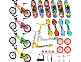 31 Pieces Mini Finger Toys Set Includes Finger Skateboards Finger Bikes Mini Scooters and Matched Wheels and Tools Accessories Educational Toys for Party Favors