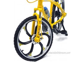 Ailejia Finger Racing Bicycle Mountain Bike Cake Topper Mini Dirt Bike Bicycle Model Cool Boy Toy Racing Bike Yellow