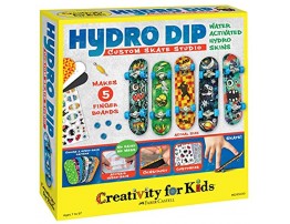 Creativity for Kids Hydro-Dip Custom Skate Studio – Mini Finger Skateboards for Kids – Customize 5 Skate Decks