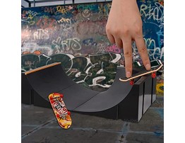 CS COSDDI Skate Park Starter Kit Finger Skateboard Ramp Ultimate Parks Training with Stair Rail and Half PipeStyle B