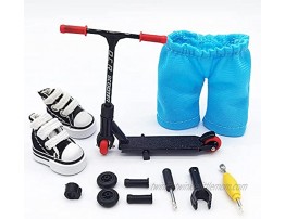 Mikemeng Finger Scooter with Tools and Shoes Finger Board Accessories Pack 1 Black Finger Toy for 6+ Years Old Kid Black Scooter