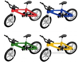 Novelty Place Mini Finger Bike Miniature Fidget Bicycle Toy Game Set for Kids and Adults Metal Bike Model Collections Decoration 4 Colors 4 Pack