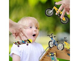 QKILL 17 in 1 Fingerboard Ramps Set Finger Toys with Ramp Mini Finger Skateboards Finger Mini Bikes Swing Board with Replacement Wheels and Tools 17 Peces