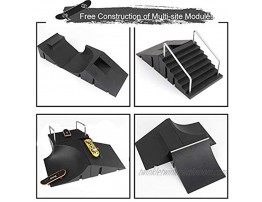 SILICPS Finger Skateboard Park with Stair&Handrails Mini Skate Park Kit Ramp with Tools for Fingerboards Ultimate Parks Training Props Interactive Tabletop Freestyle Skate Game