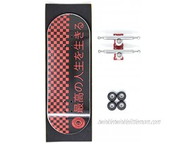 Skull Fingerboards Japan Red Edition 34mm Pro Complete Professional Wooden Fingerboard Mini Skateboard 5 PLY with CNC Bearing Wheels