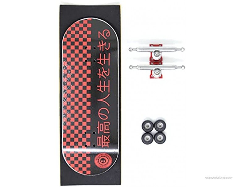 Skull Fingerboards Japan Red Edition 34mm Pro Complete Professional Wooden Fingerboard Mini Skateboard 5 PLY with CNC Bearing Wheels