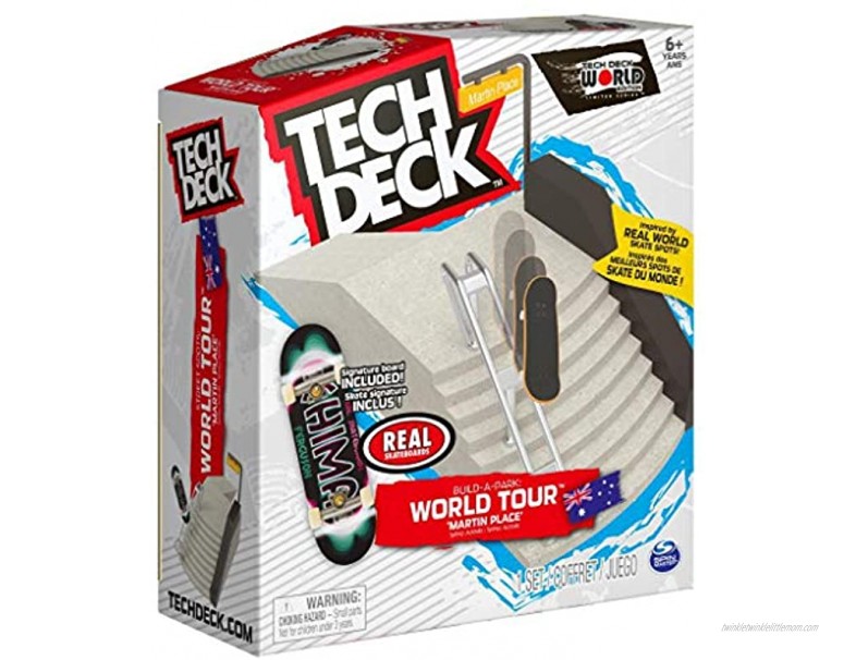 TECH DECK Build-A-Park World Tour Martin Place Australia Ramp Set with Real Skateboards Chima Ferguson Bandwidth Oval Signature Fingerboard