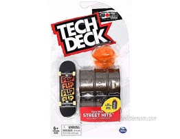 TECH DECK Street Hits World Edition Limited Series Flip Skateboards Odyssey Quattro Black Orange Fingerboard & Hot Garbage Obstacle