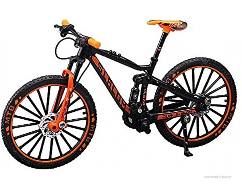 YEIBOBO ! Alloy Mini Downhill Mountain Bike Toy Die-cast BMX Finger Bike Model for Collections Black Orange