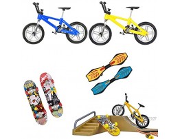 Yoeevi Mini Finger Sports Park Ramp Toys Set Skateboards Bikes Swing Boards Replacement Wheels and Tools with Ramp and Rail Park Stair Educational Finger Toy Set for Kids Party Favor