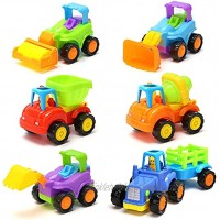 3 otters 6PCS Engineering Vehicle Toys Mini Construction Vehicles Push and Go Car Friction Powered Car for Boys Girls