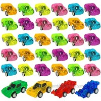 34 PCS Pull Back Cars Kids Toys Cars Mini Race Cars Playset for Boys Girls Bulk Cars Party Favors Toys Beach Toy Cars School Reward Prizes Random Color