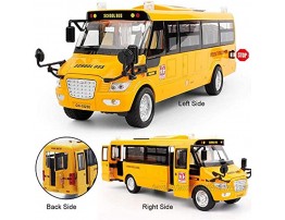 9 Yellow School Bus Large Pull Back Alloy Diecast Metal Vehicles Model with Openable Doors and Get on Off Bus Sound for Gift,Party,Cake Topper and Home Decor 9 Yellow Large School Bus