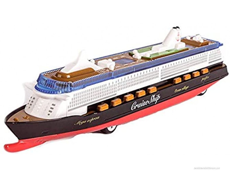 Ailejia 1:1000 Cruise Ship Models Back to Power Functions Boy Toy Yacht Model Music Lights Alloy Black