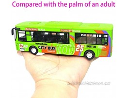 Ailejia City Double Decker Bus Die Cast Pull Back Vehicles Mini Car Diecast Models Car Toys Lights and Music Green