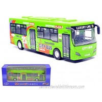 Ailejia City Double Decker Bus Die Cast Pull Back Vehicles Mini Car Diecast Models Car Toys Lights and Music Green