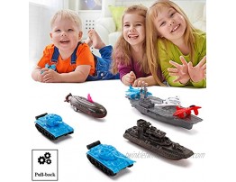 Aircraft Carrier Pullback Mini Military Toy Playset with Fighter Jets Stealth Bomber Tank Warship Submarine 8 Pieces