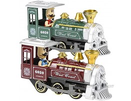 ArtCreativity Pull Back Train Toys for Kids Set of 2 Diecast Metal Train with Sound Effects and Pullback Action Choo Choo Trains for Boys and Girls Great Birthday Idea