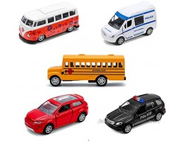 Car Toys Diecast Cars and Pull Back Vehicles for Toddlers & Kids 3-6 Year Old Boys School Bus Police Cars