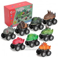 CUTE STONE Dinosaur Toy Car Pull Back Cars 8 Pack Set Car Toys for 3 Year Old Boys Kids Toys Cars Dinosaur Playset Best Gifts for Age 4 5