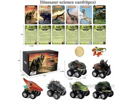 Dinosaur Car Toys for Boys 6 Pack Kids Pull Back Dinosaurs Cars Toy for 3 Year Old Boy Girls Small Dino Fun Mini T-Rex Truck for Toddler Age 3 4 5 6 7 Years Birthday Party Gifts