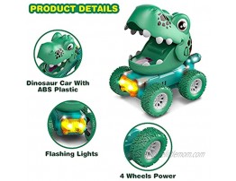 Dinosaur Toys for 2-5 Year Old Boys Pull Back Car Toddler Toys Age 2-4 Monster Trucks with Flashing Lights and Dino Roar Music Toy Cars for Kids Bithday Gifts for 2 3 4 5 Year Old Boys Girls