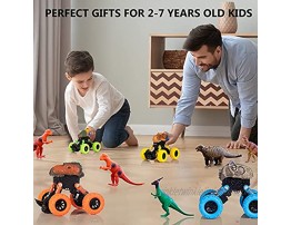 Dinosaur Toys for 3-6 Year Old Boy 4 Pack Pull Back Dinosaur Cars for Age 3-6 Boys Child Monster Trucks Dino Cars Toys for 3,4,5,6 Year Old Boys Christmas Birthday Gifts for Kids