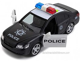Friction Powered Police Car with Light & Sounds – Heavy Duty Plastic Vehicle Toy for Kids & Children – Openable Doors Detailed Interior by Toy To Enjoy…
