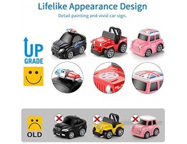 Geyiie Toys Pull Back Vehicles Car Toy Play Set 8 Packs Friction Powered Die-cast Cars Trucks Playset for Boys Girls Toddler Kids Indoor Outdoor Gifts Party Favors