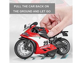 Gilumza 1:12 Pull Back Vehicles Motorcycle Toys Pullback Car Gift with Music Light Racing Motorcycles Toy for Boys Kids Christmas Birthday Age Over 3 Year Old Redwhite