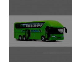 HAPTIME 8.3 inch Diecast Modern Motor Coach Toy with Lights and Music 1:50 Scale Large Pull Back Tour Bus Vehicle Model for Kids Children
