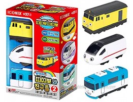 Pull Back Car Train Toy Titipo and Friends 3 Vehicles Set Christmas Birthday Gifts for Kids and Toddlers Boys and Girls 3 Years and Up No. 2 Loco Eric Xingxing