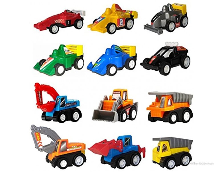 Pull Back Cars Toys for 2 3 4 5 Year Old Boys Girls Toddlers WINONE 12 Pack Kids Toys Vehicles and Racing Cars for Easter Egg Filler Stocking Stuffers, Party Favors for Kids