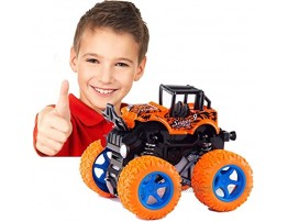 Pull Back Cars Toys for Boys Monster Truck Toys,Four-Wheel Drive Inertia Car Toys Car Party Favors for Toddlers Boys Age 2-5 Year Gifts for Kids Birthday Orange