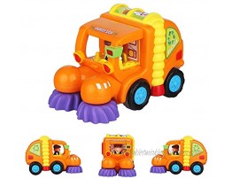 Push and Go Friction Powered Car Toys for Boys Construction Vehicles Toys for Boys and Toddlers Street Sweeper Truck Cement Mixer Truck Harvester Toy Truck by Ciftoys