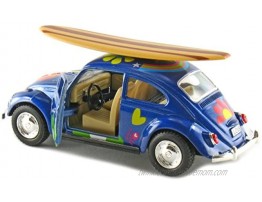 Set of 4: 5 Classic Volkswagen Beetle with Decal and Surfboard 1:32 Scale Black Blue Red Yellow