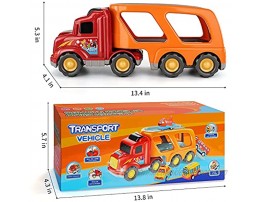 Temi Toys for 1 2 3 4 5 6 Year Old Boys,5 in 1 Carrier Truck Transport Car Play Vehicles Toys Toddler Boy Toys for Girls Kids Toddlers