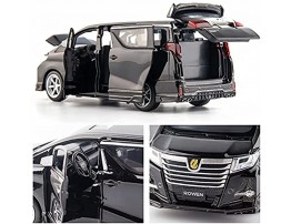 TGRCM-CZ 1 32 Rowen Alphard Car Model Zinc Alloy Pull Back Car with Sound and Light for Kids Boy Girl Gift Metal Body Door can be Opened Black